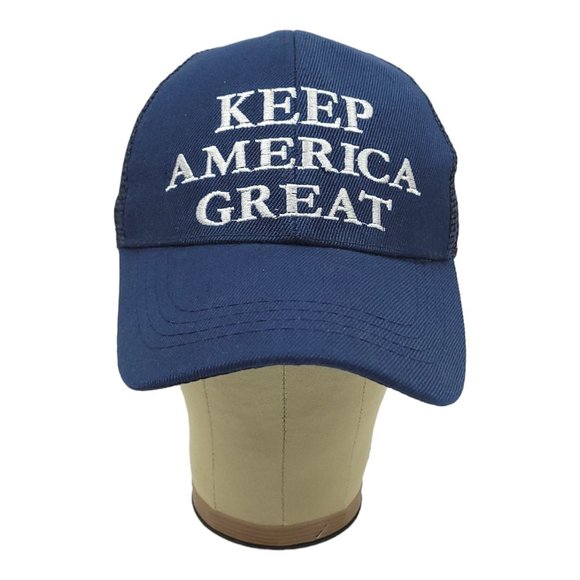 Keep America Great Mesh Snapback Cap Trucker Baseball Hat Trump 2020 Flag Blue - Picture 7 of 12